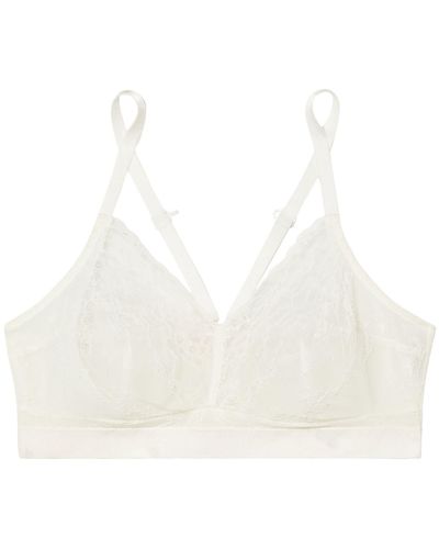 Spanx Spotlight Lace-paneled Stretch-mesh Soft-cup Bra - White