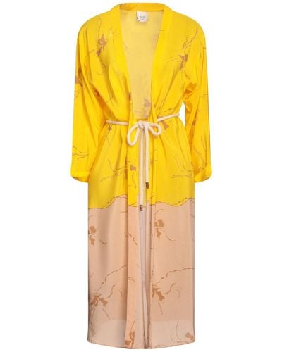 Alysi Overcoat & Trench Coat - Yellow