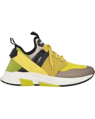 Tom Ford Sneakers Calfskin, Polyester, Polyamide - Yellow