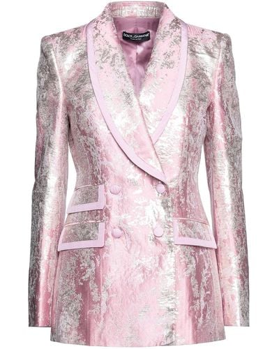 Dolce & Gabbana Blazer aus brokat in metallic-optik - Pink