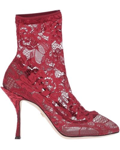 Dolce & Gabbana Botines de caña alta - Rojo