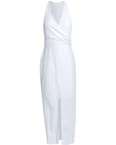 Natalie Rolt Midi Dress - White