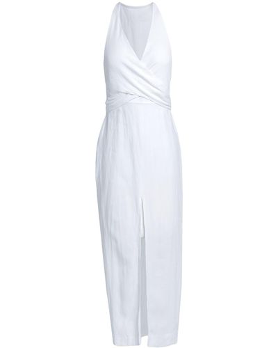 Natalie Rolt Midi Dress - White