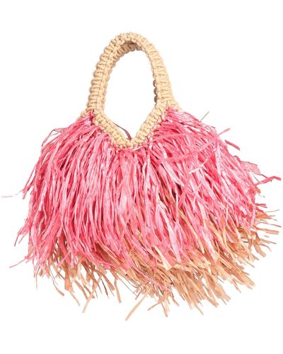 Tela Handbag Cotton, Straw - Pink
