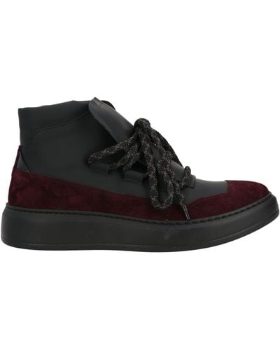 Giovanni Conti Burgundy Sneakers Soft Leather - Black