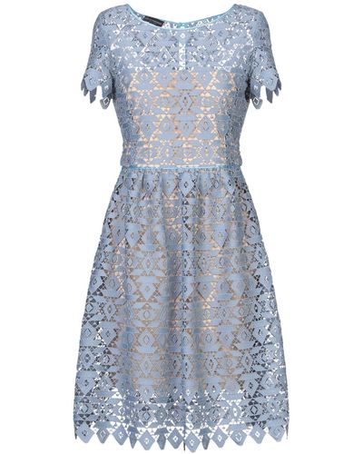 Emporio Armani Geometric Macramé Dress - Blue