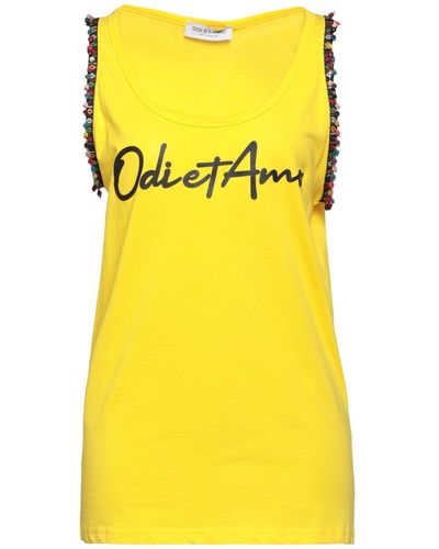 Odi Et Amo Tank Top - Yellow