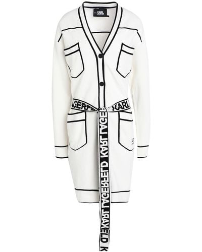 Karl Lagerfeld Cárdigan con logo estampado - Blanco