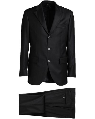 Luigi Bianchi Steel Suit Virgin Wool - Black