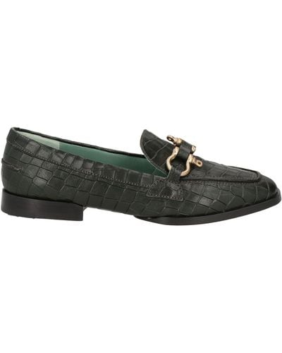Paola D'arcano Dark Loafers Leather - Green