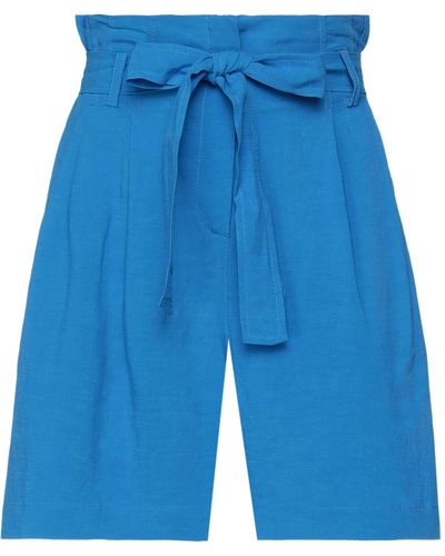 Angela Davis Azure Shorts & Bermuda Shorts Viscose, Linen - Blue