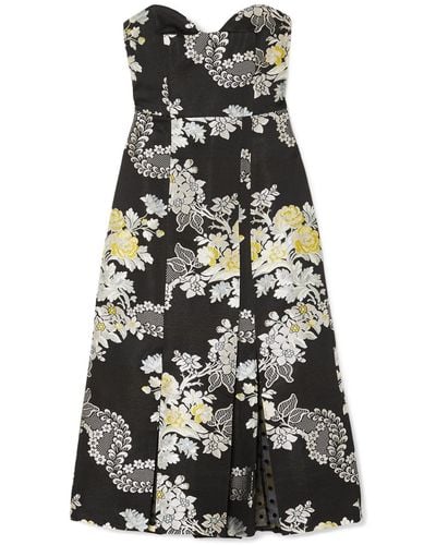 Erdem Leora Floral-jacquard Midi Dress - Black
