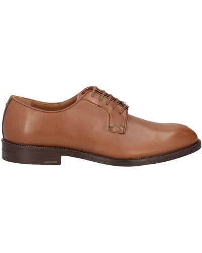 Brimarts Camel Lace-Up Shoes Soft Leather - Brown