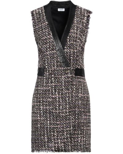 Liu Jo Dark Mini Dress Acrylic, Polyester, Cotton, Virgin Wool, Polyamide - Black