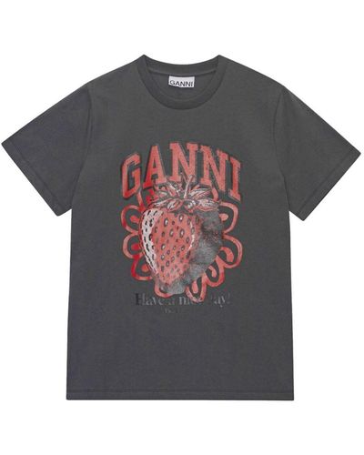 Ganni Camiseta - Gris