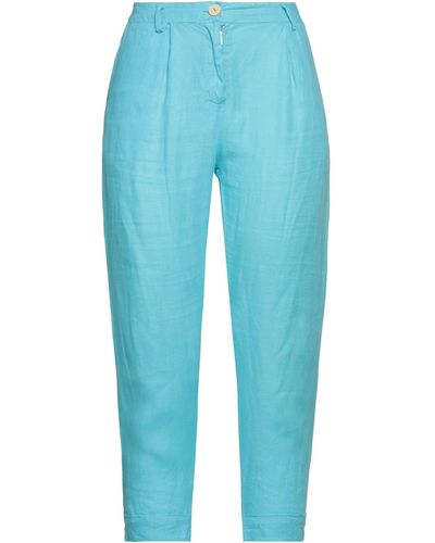 Motel Cropped Trousers - Blue