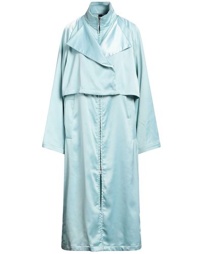 Hevò Sky Overcoat & Trench Coat Polyester, Elastic Fibers - Blue