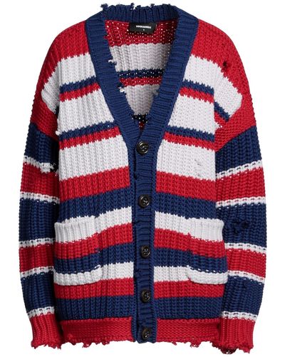 Dsquared2 extra-long distressed knitted cardigan - Brown