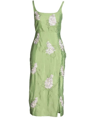 & Other Stories Floral Embroidered Midi Dress - Green