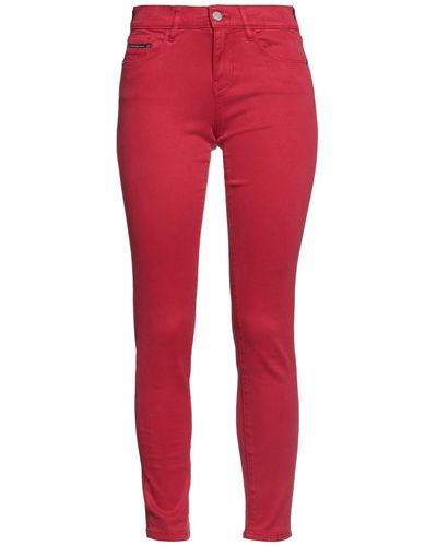 Calvin Klein Women's Stretch Slim Fit Pants Red Size 14 Petite