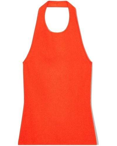 COS Knitted Halterneck Tank Top - Red