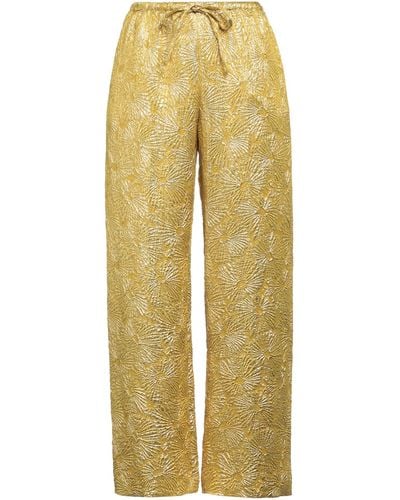 Dries Van Noten Pants Silk, Polyester - Yellow