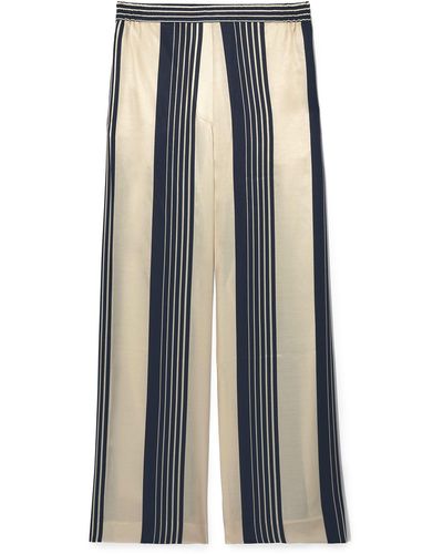 COS Straight-leg Striped Satin Pants - Blue