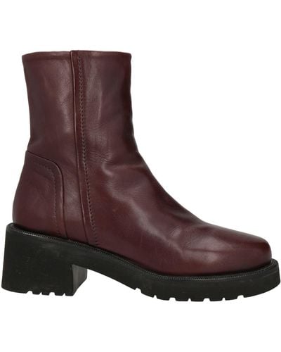 Pas De Rouge Ankle Boots Leather - Brown