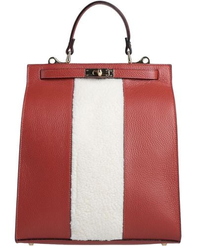 Tosca Blu Brick Backpack Bovine Leather, Polyester - Red