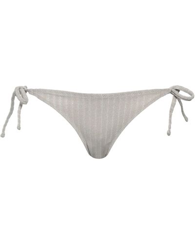 Solid & Striped Bikini Bottoms & Swim Briefs - White
