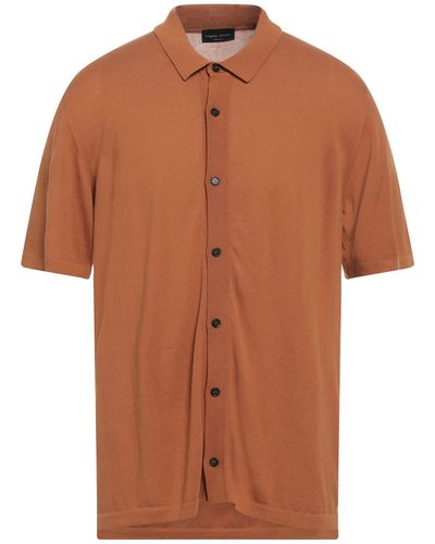 Roberto Collina Camel Shirt Cotton - Brown