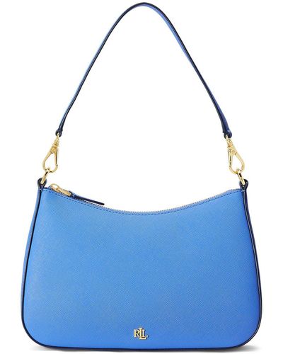 Lauren by Ralph Lauren Crosshatch Leather Medium Danni Bag - Blue