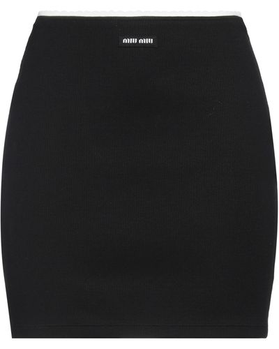 Miu Miu Mini Skirt Cotton, Elastane - Black