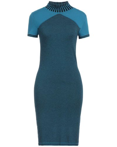 Versace Azure Mini Dress Viscose, Acrylic, Wool, Cashmere, Elastane - Blue
