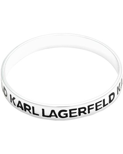 Karl Lagerfeld Logo-print Bangle Bracelet - White