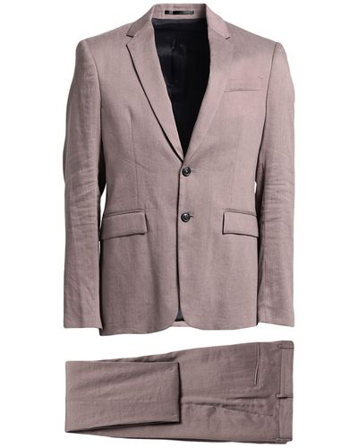 Grifoni Khaki Suit Linen, Viscose, Elastane - Natural