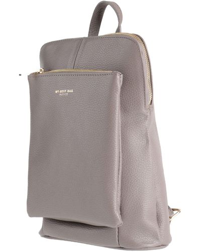 My Best Bags Dove Backpack Leather - Grey