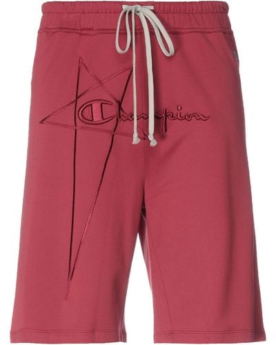 Rick Owens X Champion Shorts & Bermuda Shorts - Red