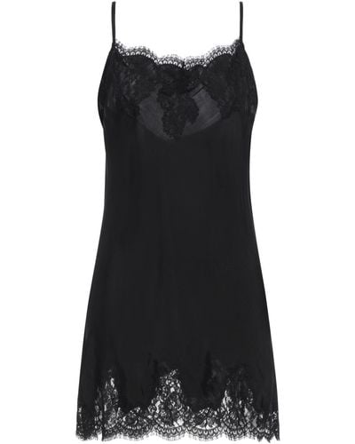 Ermanno Scervino Slip Dress Viscose, Cupro, Cotton, Polyamide - Black