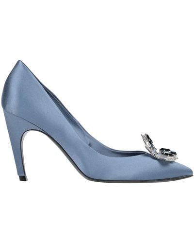 Roger Vivier Slate Court Shoes Textile Fibres - Blue