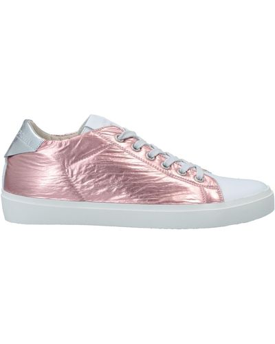 Leather Crown Sneakers - Rosa