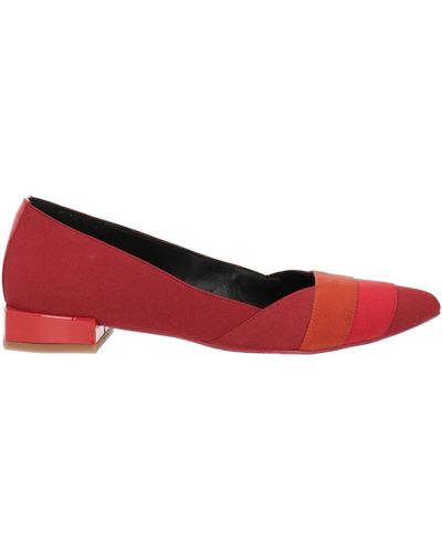 Daniele Ancarani Ballet Flats Textile Fibres, Leather - Red