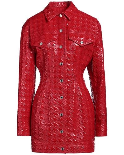 MSGM Overcoat & Trench Coat Polyester, Elastane, Polyurethane - Red
