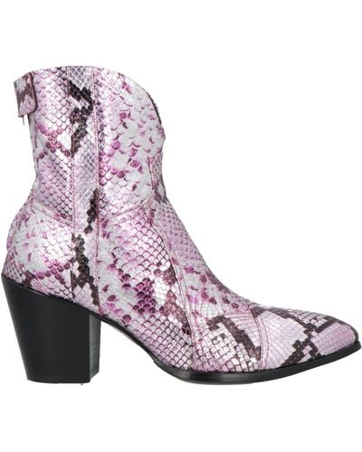 Rocco P Light Ankle Boots Leather - Purple