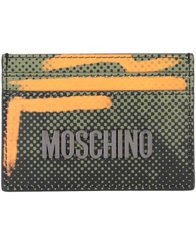 Moschino Dark Document Holder Leather - Metallic