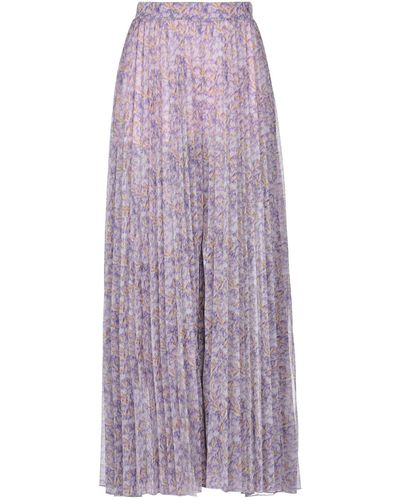 Blumarine Floral Pleated Maxi Skirt - Purple