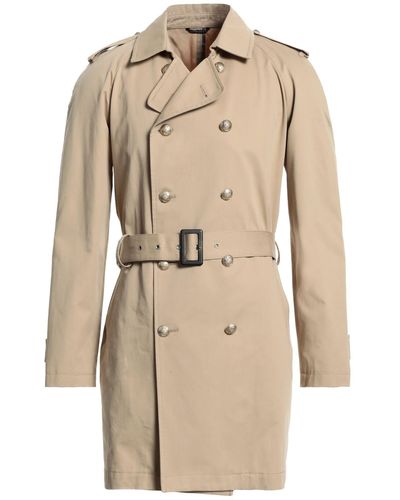 Grey Daniele Alessandrini Overcoat & Trench Coat - Natural