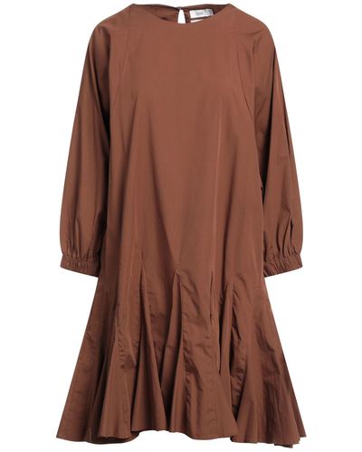 Closed Short Dress - Brown