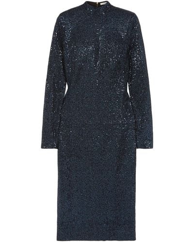 Rebecca Vallance Andree Sequined Lurex Midi Dress - Blue