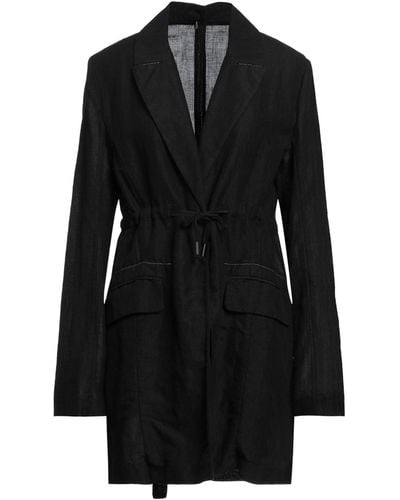 Masnada Overcoat & Trench Coat - Black